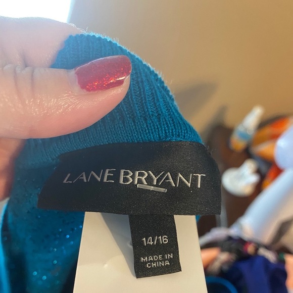 Lane Bryant Blue V-Neck Sweater - Picture 4 of 5